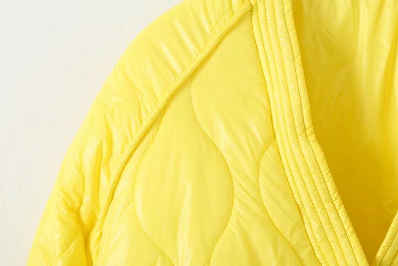 Creamy Yellow Pullover Fashion Padded Jacket