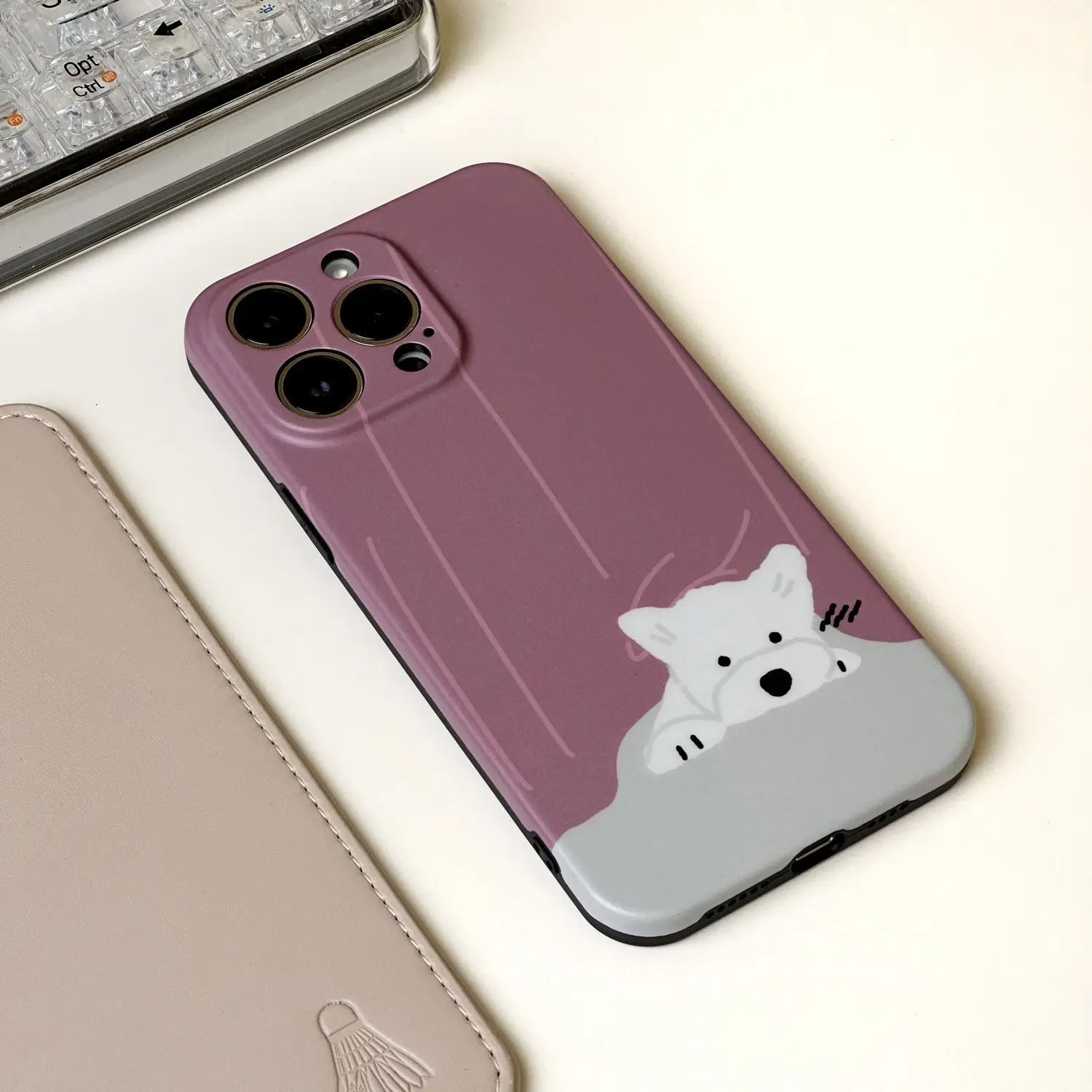 Cookie Club IMD Purple Curtains Dog Phone Case