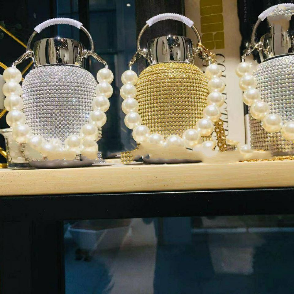 Diamond-studded Pot-bellied Mug And Pearl Hand-held  Mug