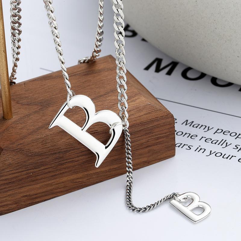 Fashionable Simple B Letter Pendant Necklace
