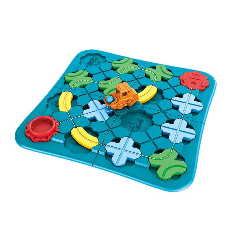 Children's Intelligence Track Maze Car To Break Through The Level Pull Back Engineering Toys