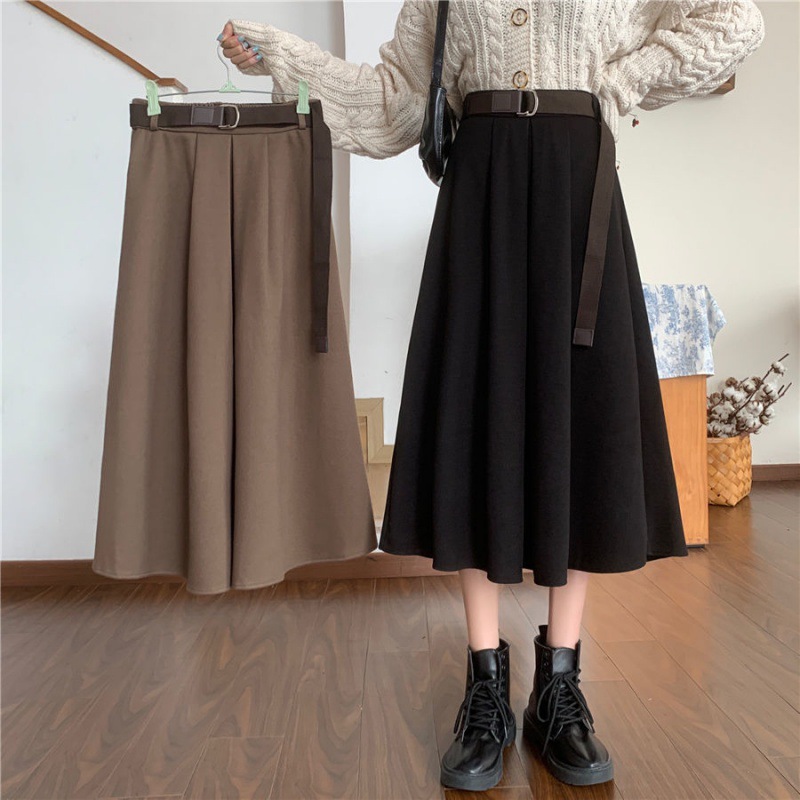 High Waist Retro Medium Length Skirt