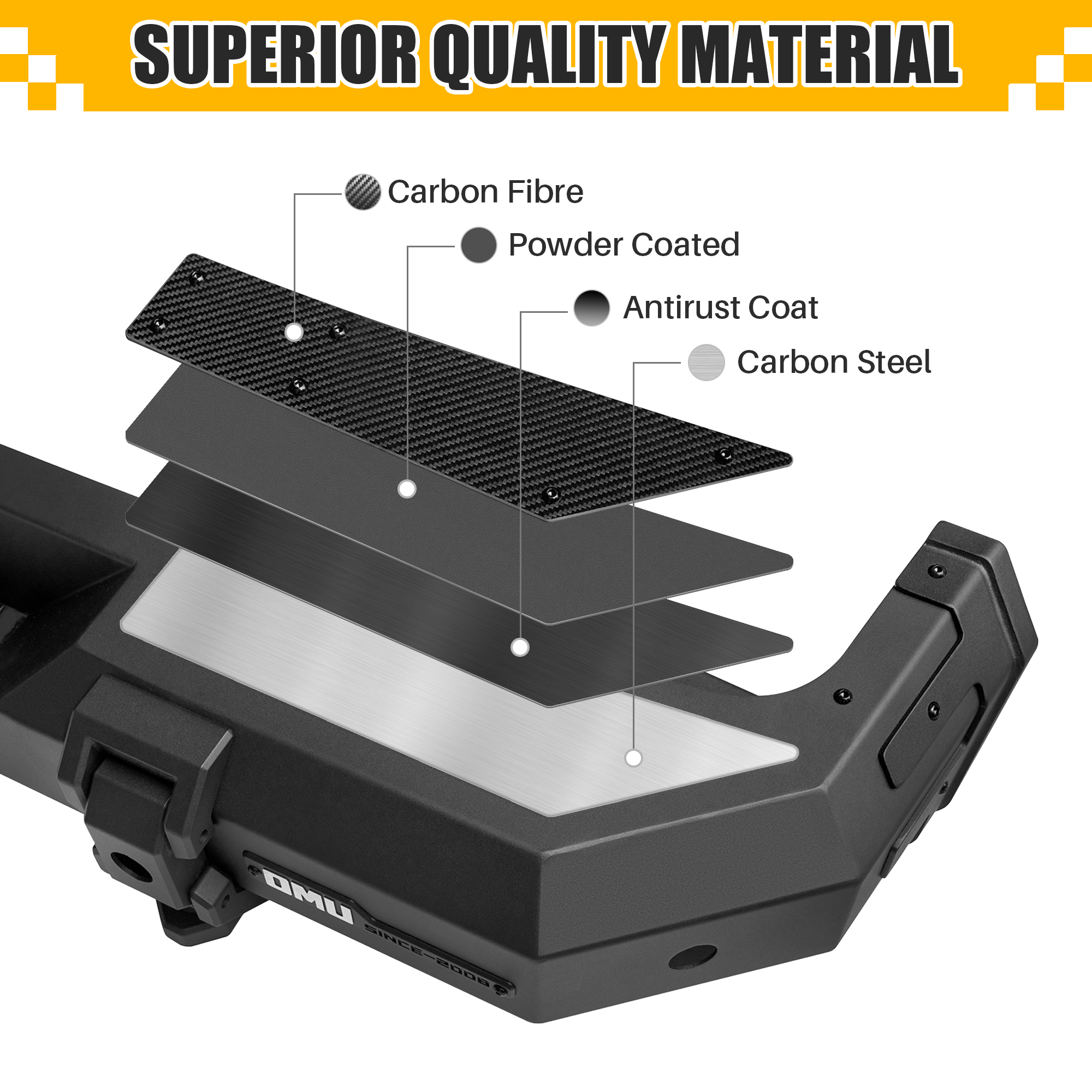 Steel And Aluminum Rear Bumper For Jeep Wrangler JL 2018