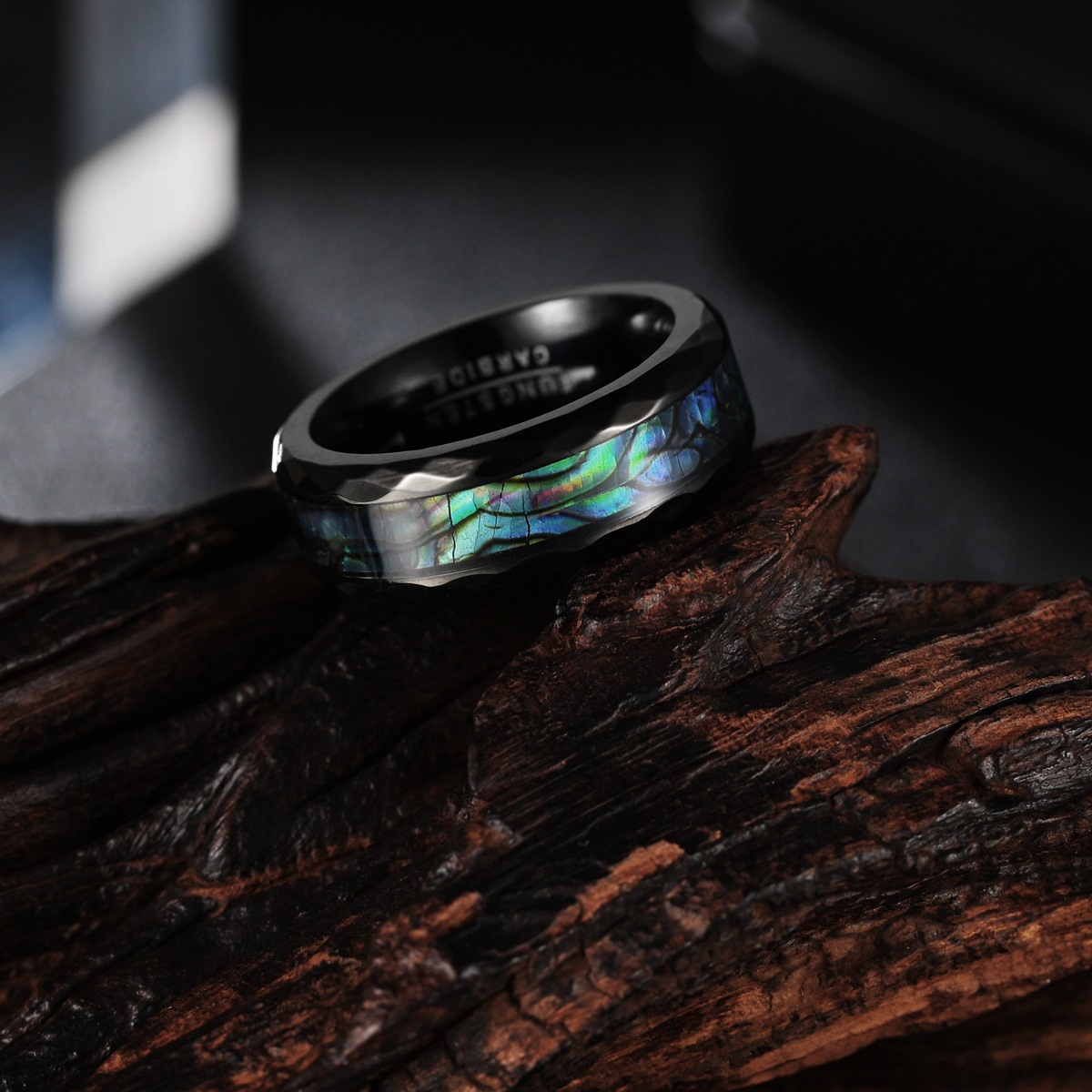 Title 2, Inlaid Acacia Wood Ice Silk Ring for cool elega...