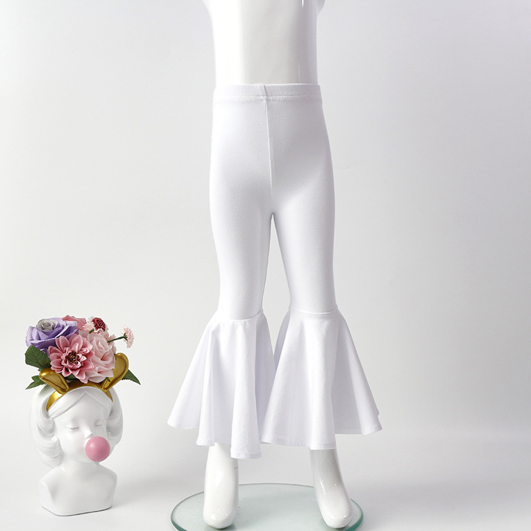 Children's Bottoming Stretch Cotton-trimmed Oversized Flared Trousers