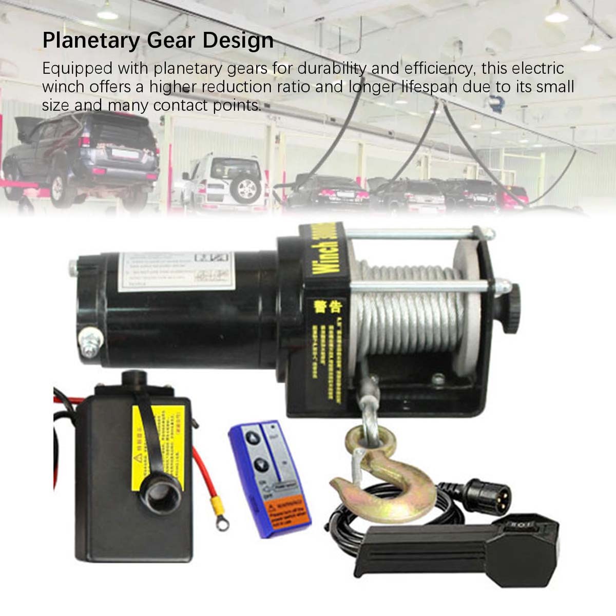 12V 3000lbs Electric Winch Steel Cable Truck Trailer Towing Off Road — image 6