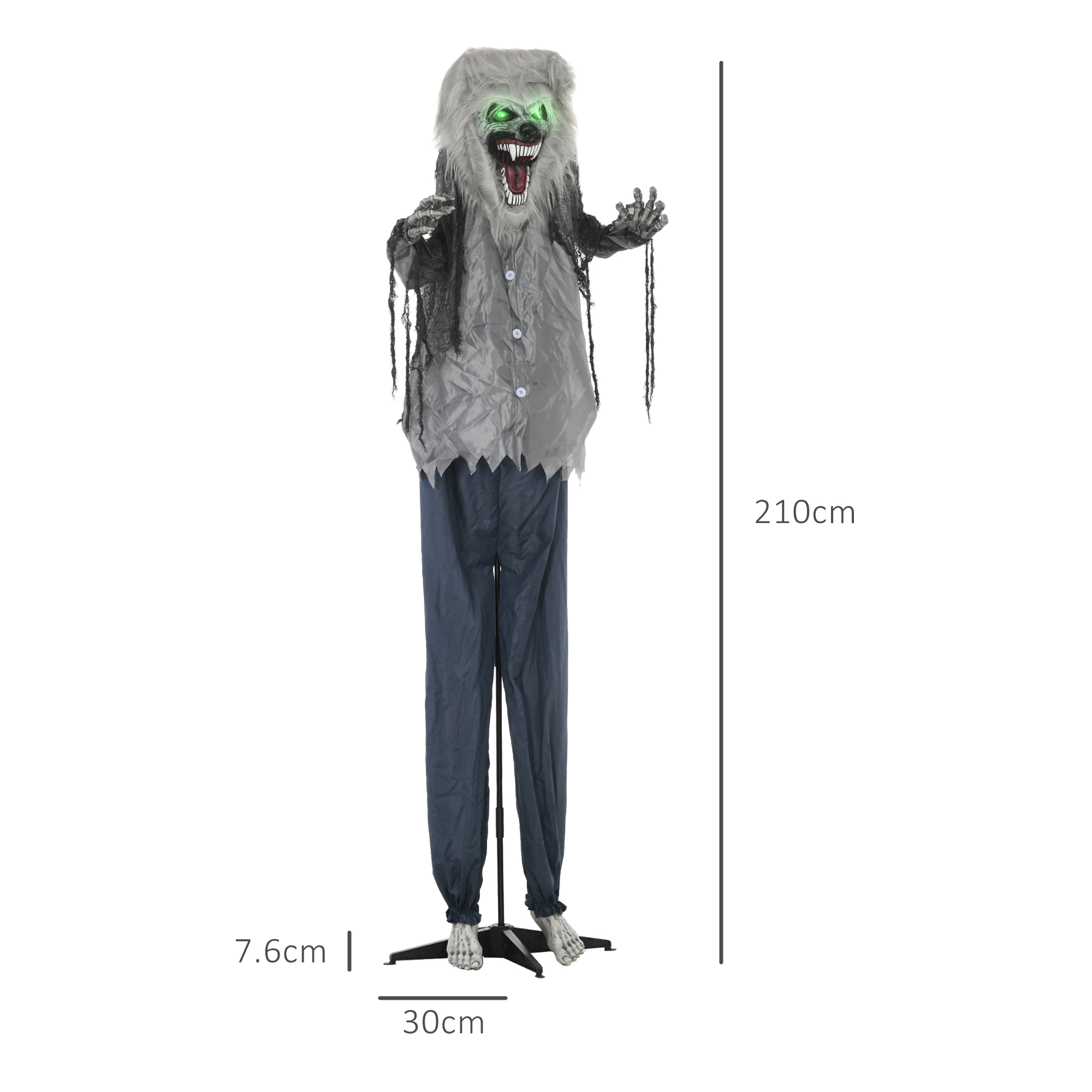 68 Skeleton Werewolf Halloween Electronic Animation Doll, Eyes Shine — image 3