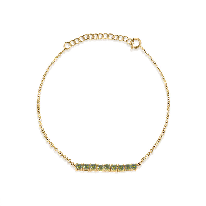 Row Of Diamonds Simple And Versatile Color Zircon Bracelet