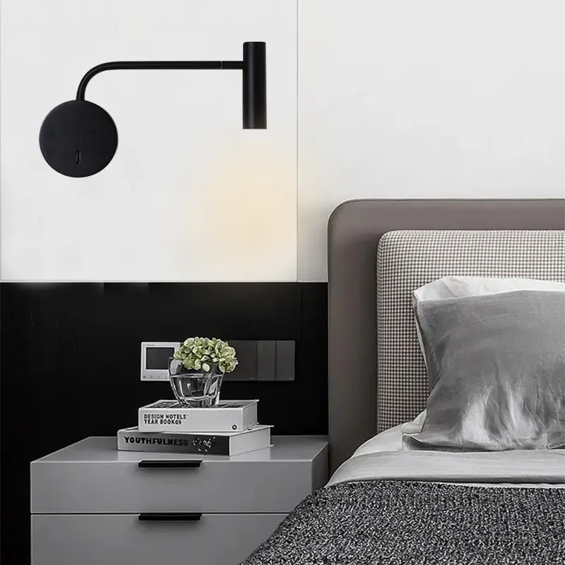 Bedroom Headboard Round LED Reading Small Wall