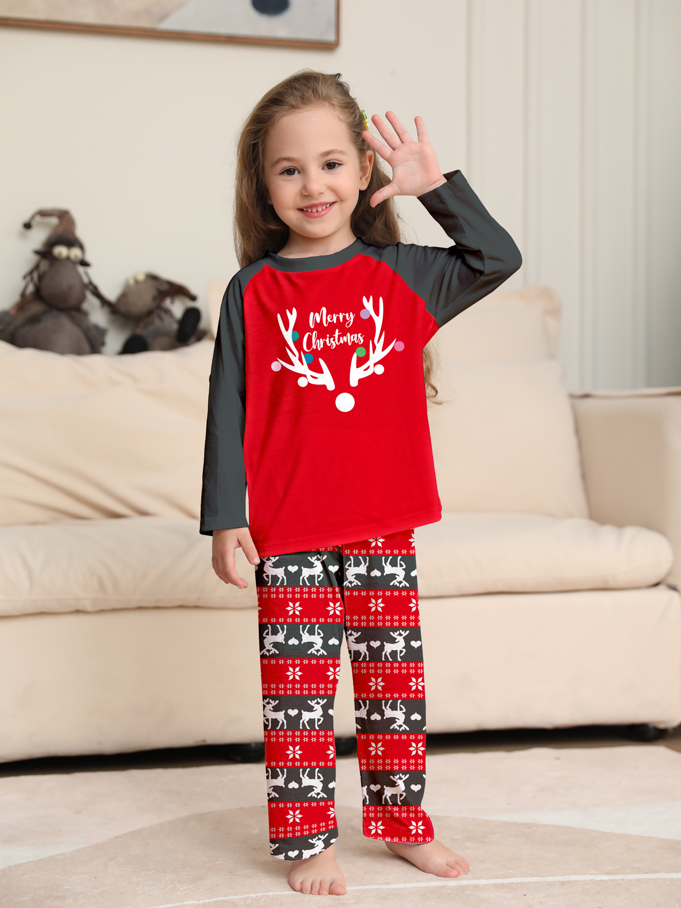 Deer Head Printed Christmas Parent-child Suit — foto 15