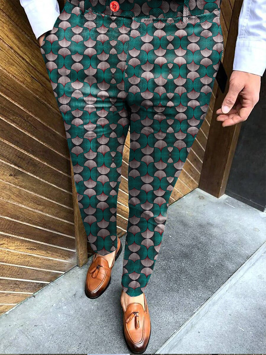 Title 3, Autumn Pattern Print Casual Fashion Suit Pants,...