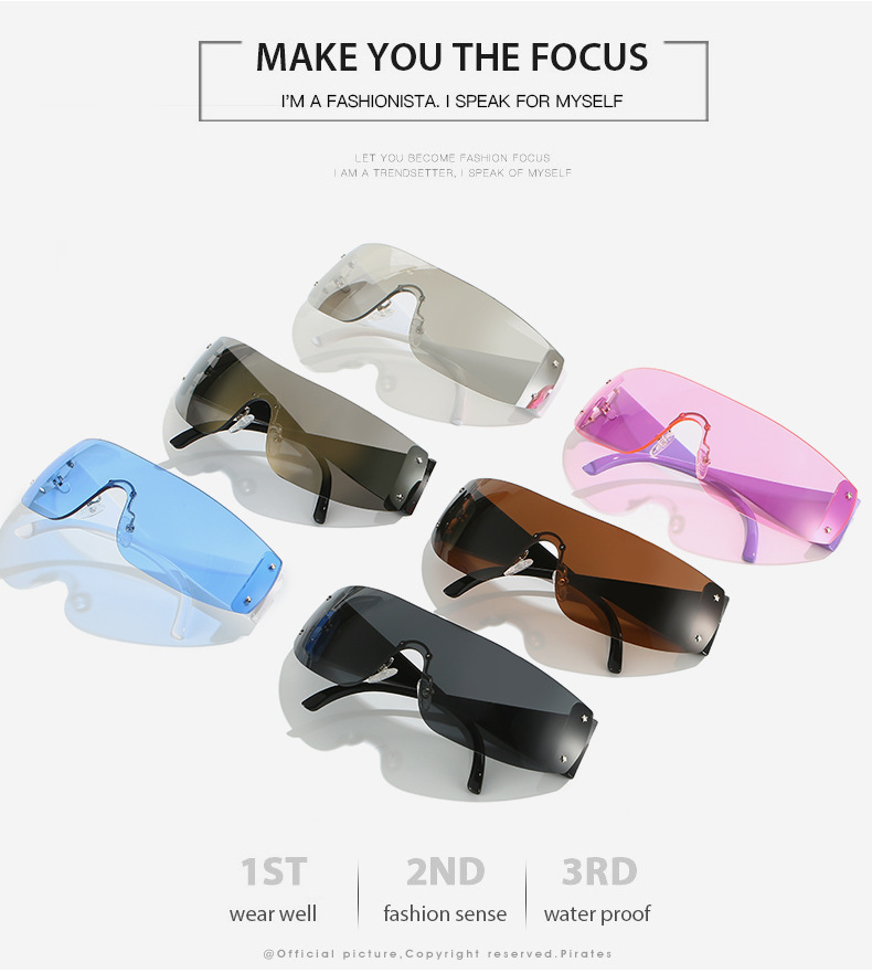 Title 12, Fashion Siamese Pentagram Rimless Sunglasses