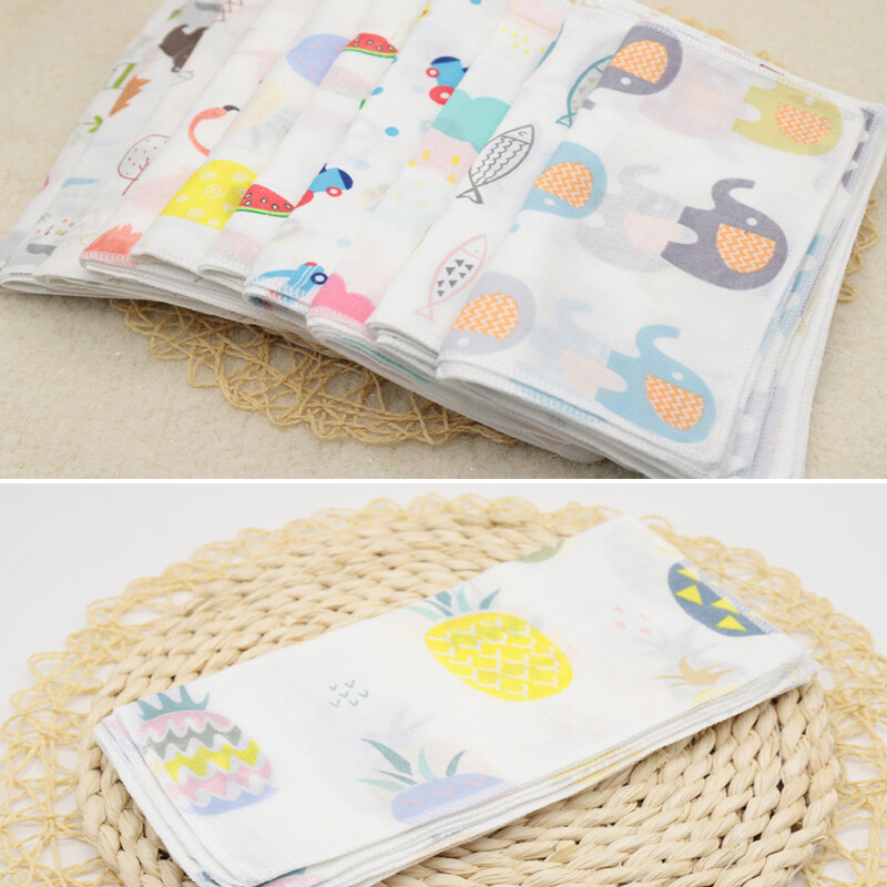 10 X Baby Gauze Muslin Square Newborn Cotton Bath Wash Soft Handkerchief 9