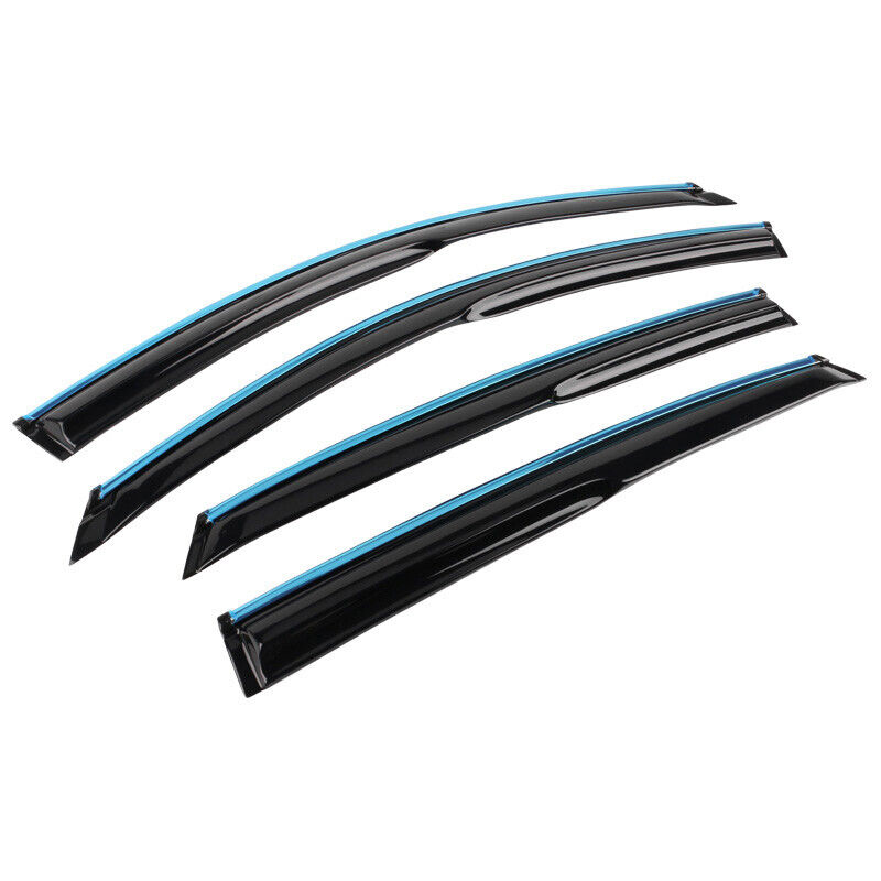 Mugen Style Acrylic Window Visors W- Chrome Trim 4Pc Set 3