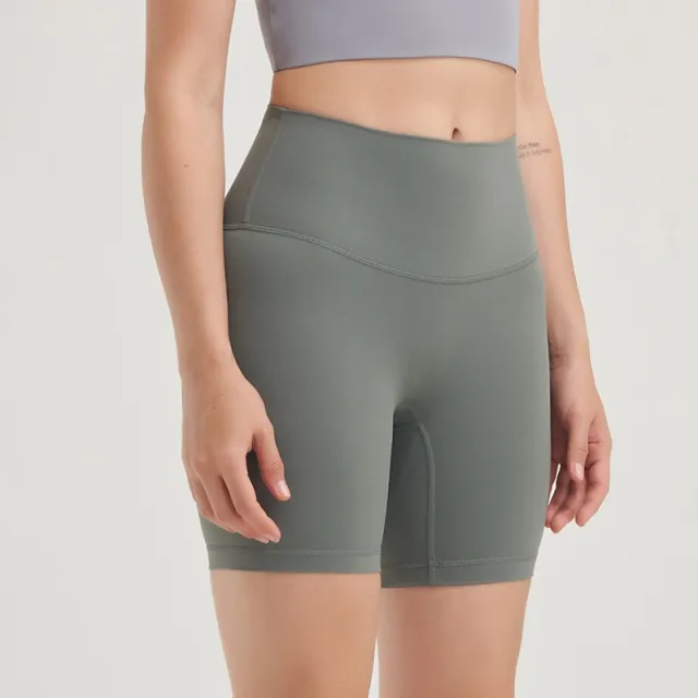 Nude No T line Hip Lift Three point Fitness Yoga Shorts Women Green Bamboo - Shop at LoveMi