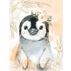 Diamond Painting - Baby Penguin With Flowers - View 1