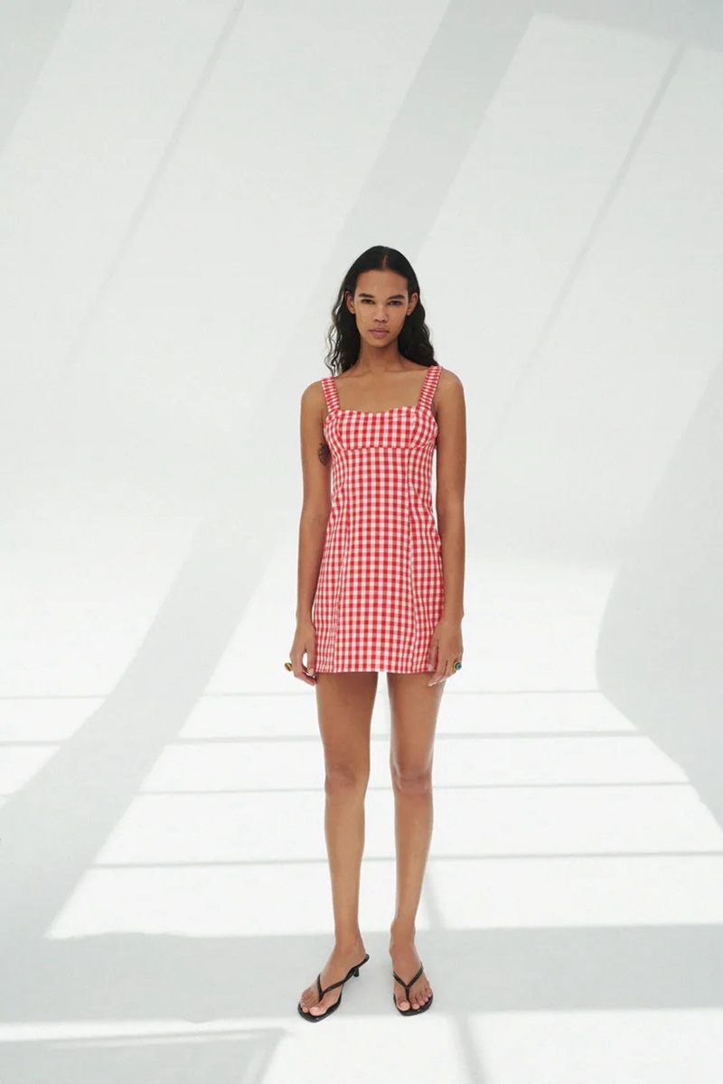 Fashion Sleeveless Plaid Sling Dress