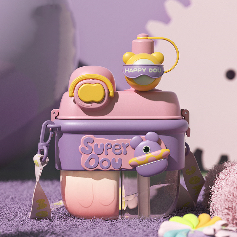 Double Drinking Plastic Cup With Rope Outdoor Portable - Image 4