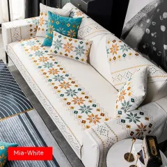 Bohemian Sofa Cushion Four Seasons Universal Chenille Non-slip Cover - White - View 1