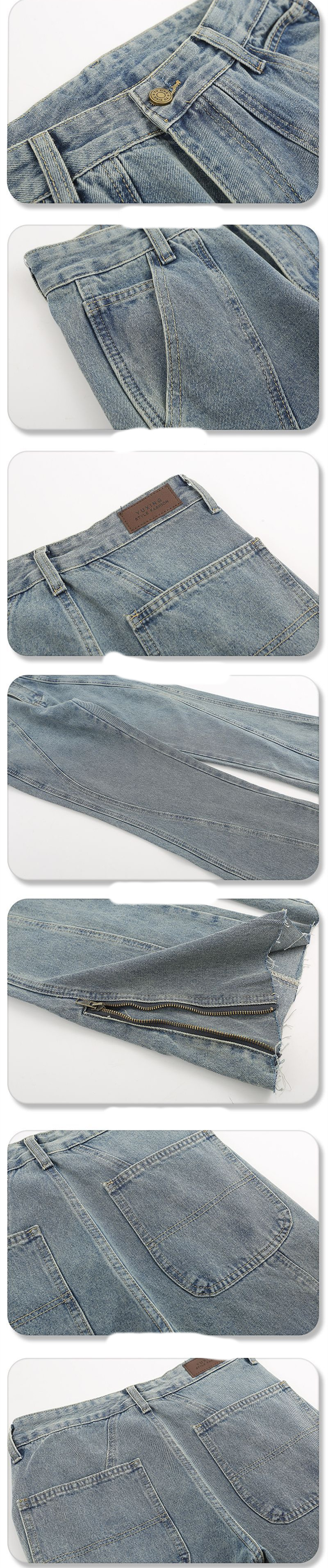 Title 6, Mode en veelzijdige dames jeans met rits en fla...