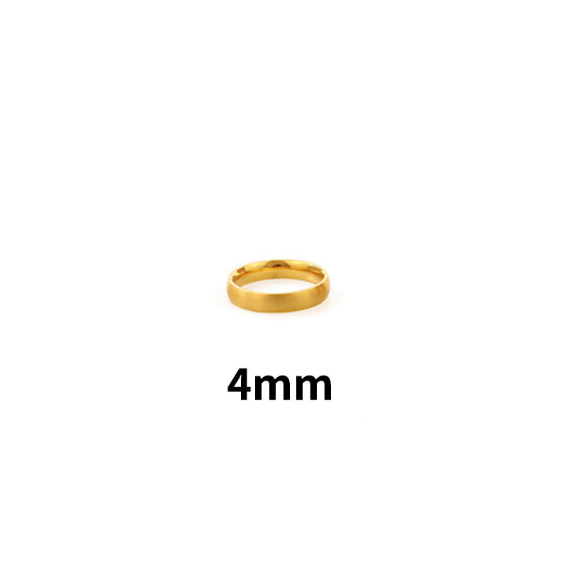 18k Gold Plain Ring Titanium Steel Ring Female