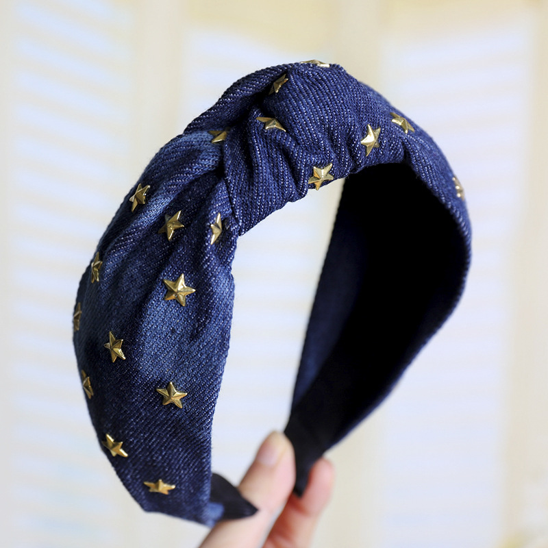 Title 11, Denim art hot diamond star knotted headband