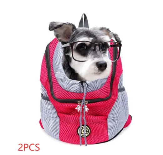 Pet backpack dog backpack - Rose Red 2Pcs