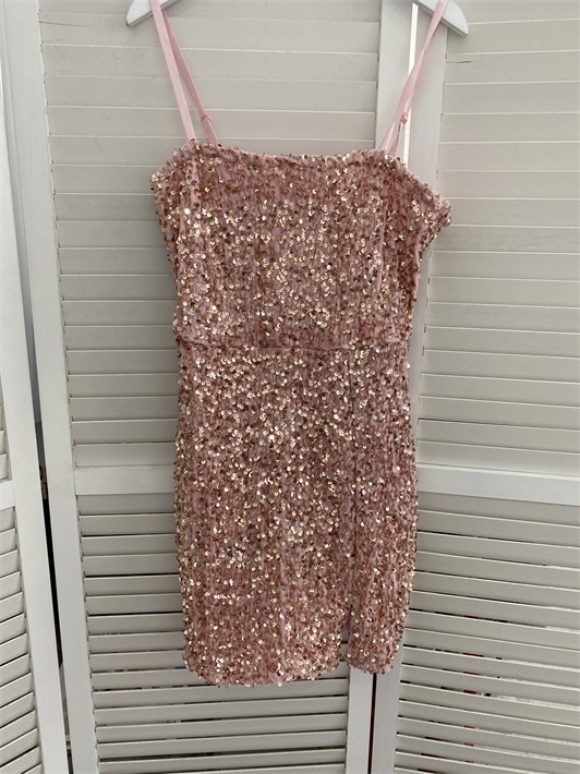 Women's Fashion Halter Sheath Sequins Dress