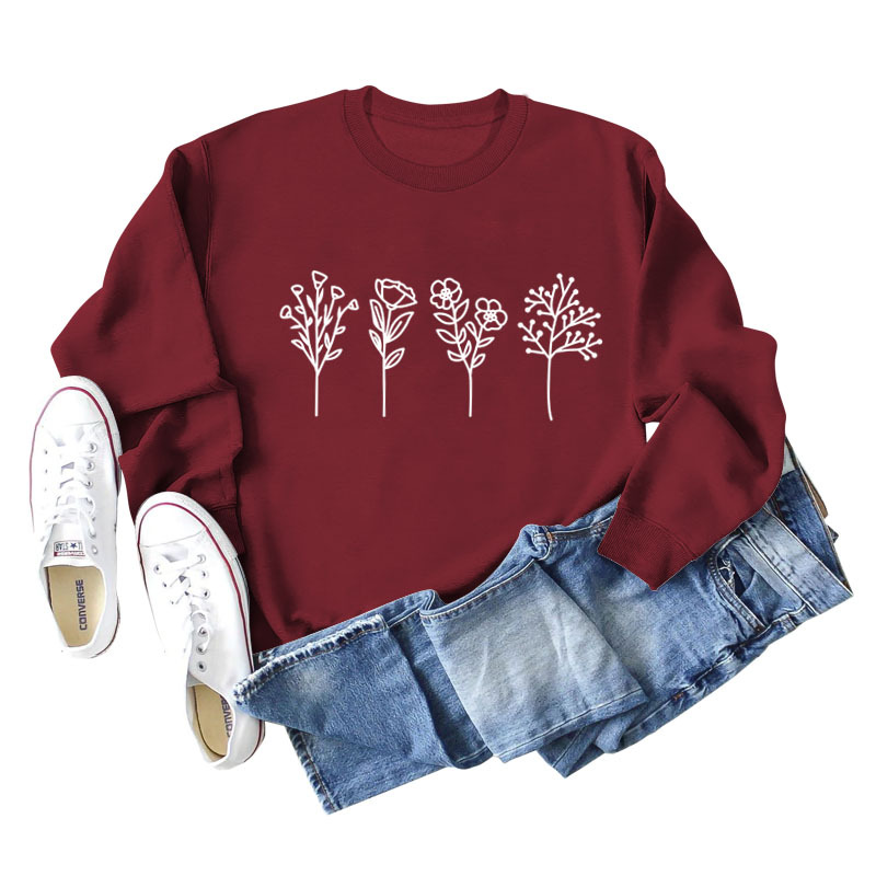 Burgundy jumper white font