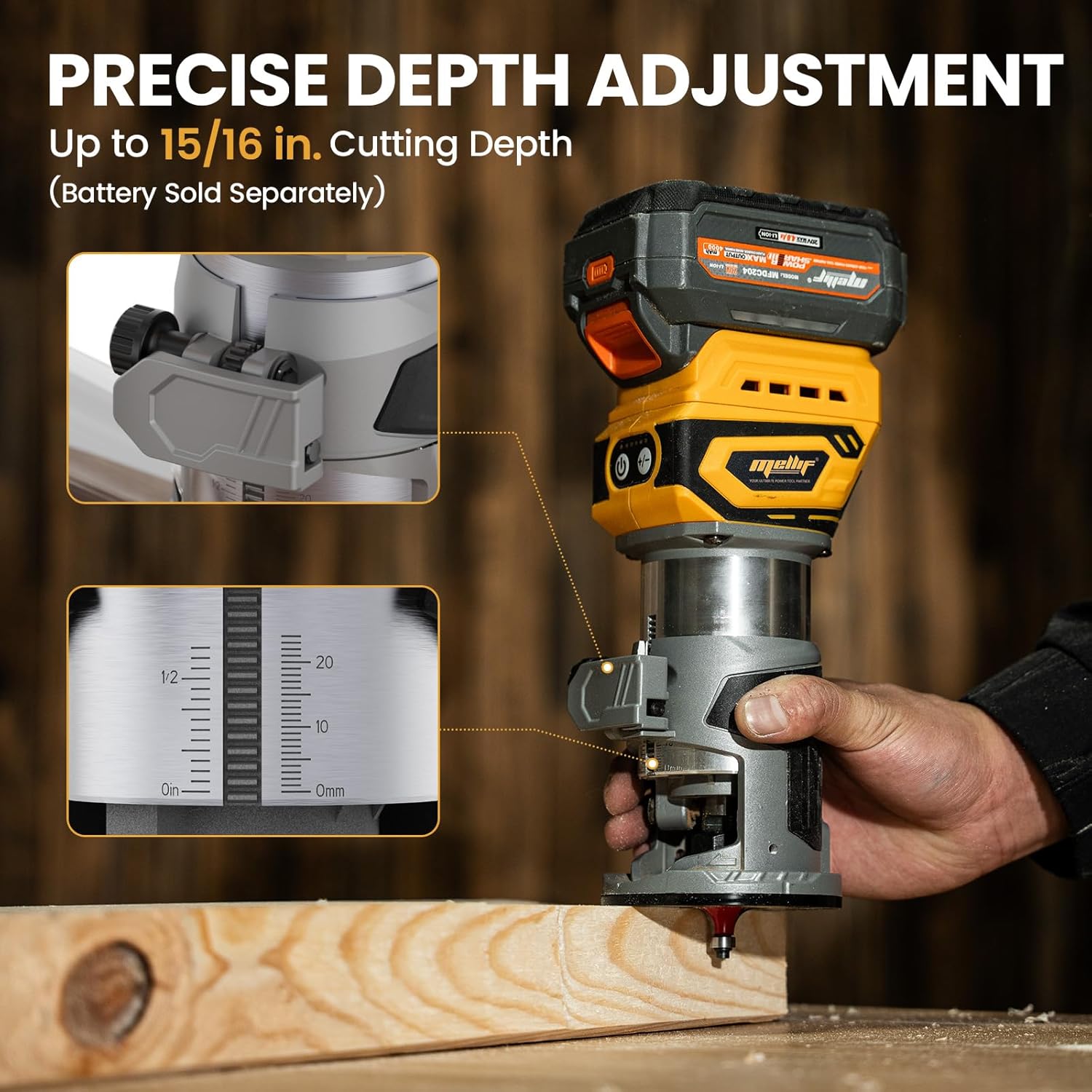 Cordless Compact Router, Brushless Palm Trimmer Route Compatible With 18V — image 8