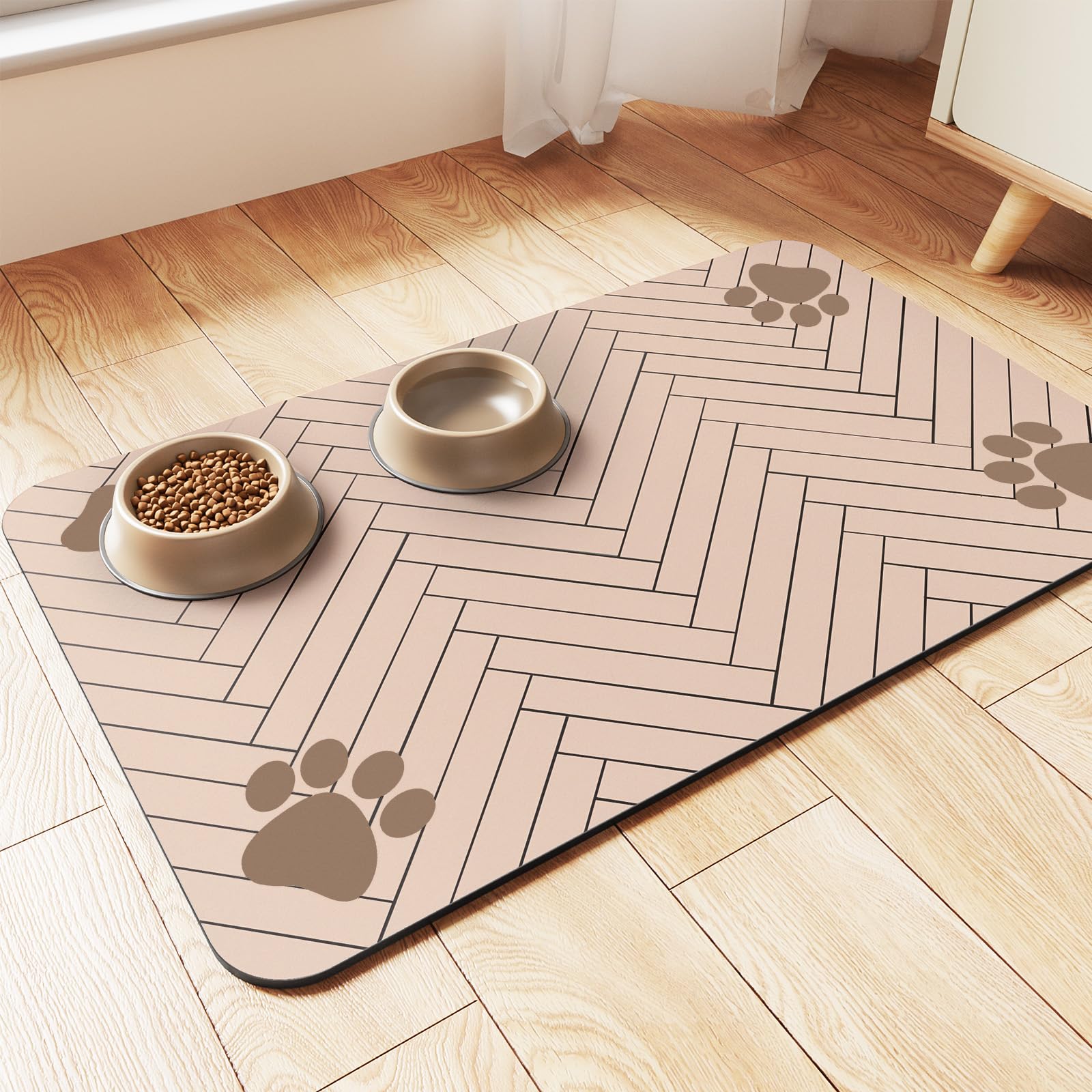 Pet Feeding Mat-Absorbent Pet Placemat For Food And Water Bowl, With Waterproof Rubber Backing, Quick Dry Water Dispenser Mat For Dog And Cat — foto 6