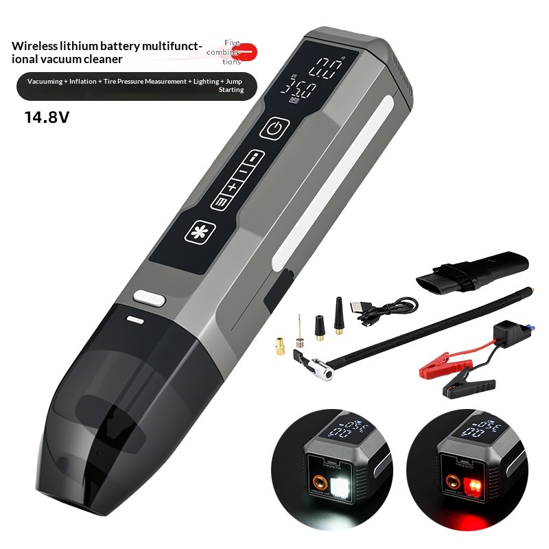 Multifunctional Cordless Car Starter & Tire Inflator Vacuum Cleaner, High Power For Vehicles 2