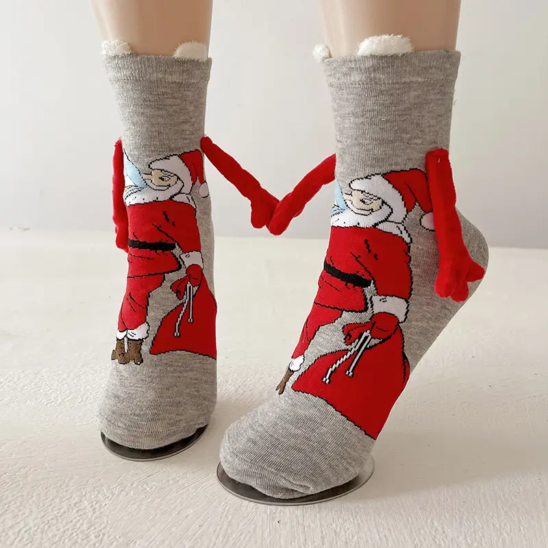 Christmas Magnetic Socks Cute Elk Santa Claus