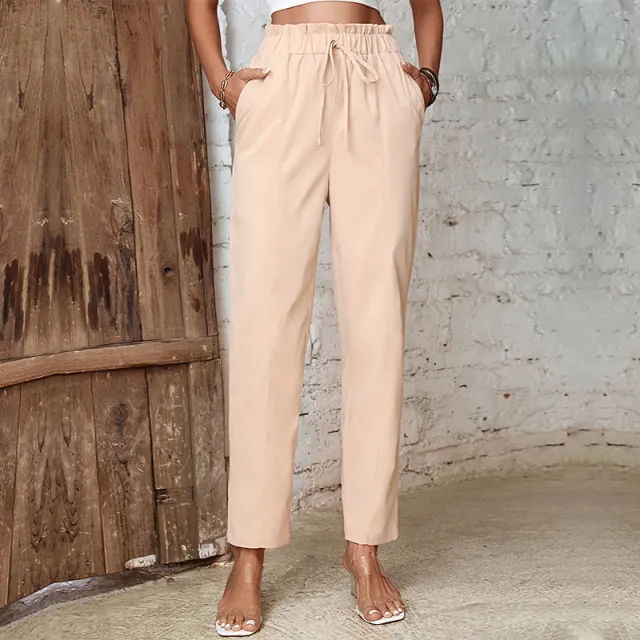 Fashionable Quarter Stretch Leggings For Women Beige - Shop at LoveMi