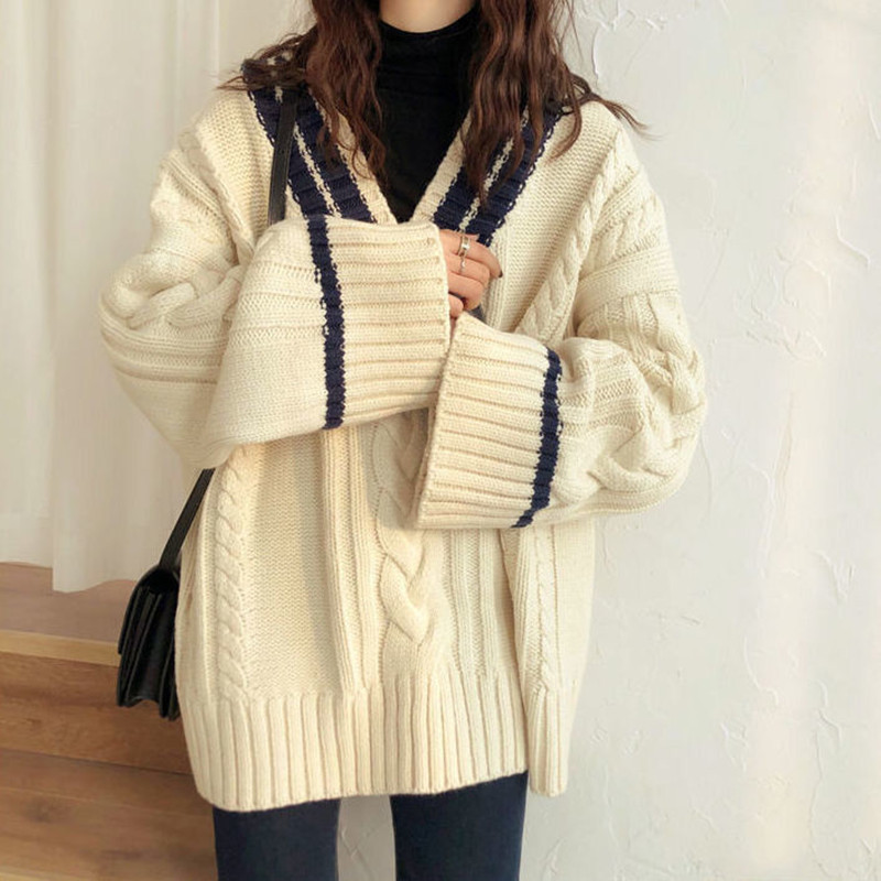 Versatile Vintage Fried Dough Twist Knitting Coat