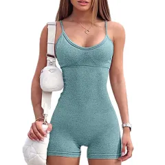 Yoga Fitness Jumpsuit Seamless Abdominal Contraction - Emerald - View 1