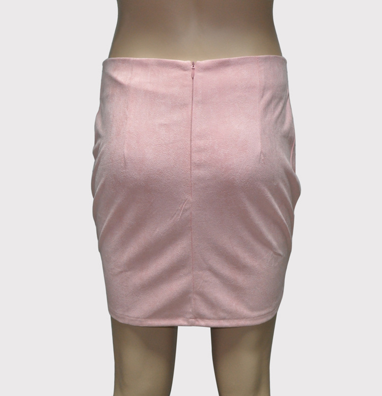 Pocket Suede Strap All-Match Bag Hip Skirt