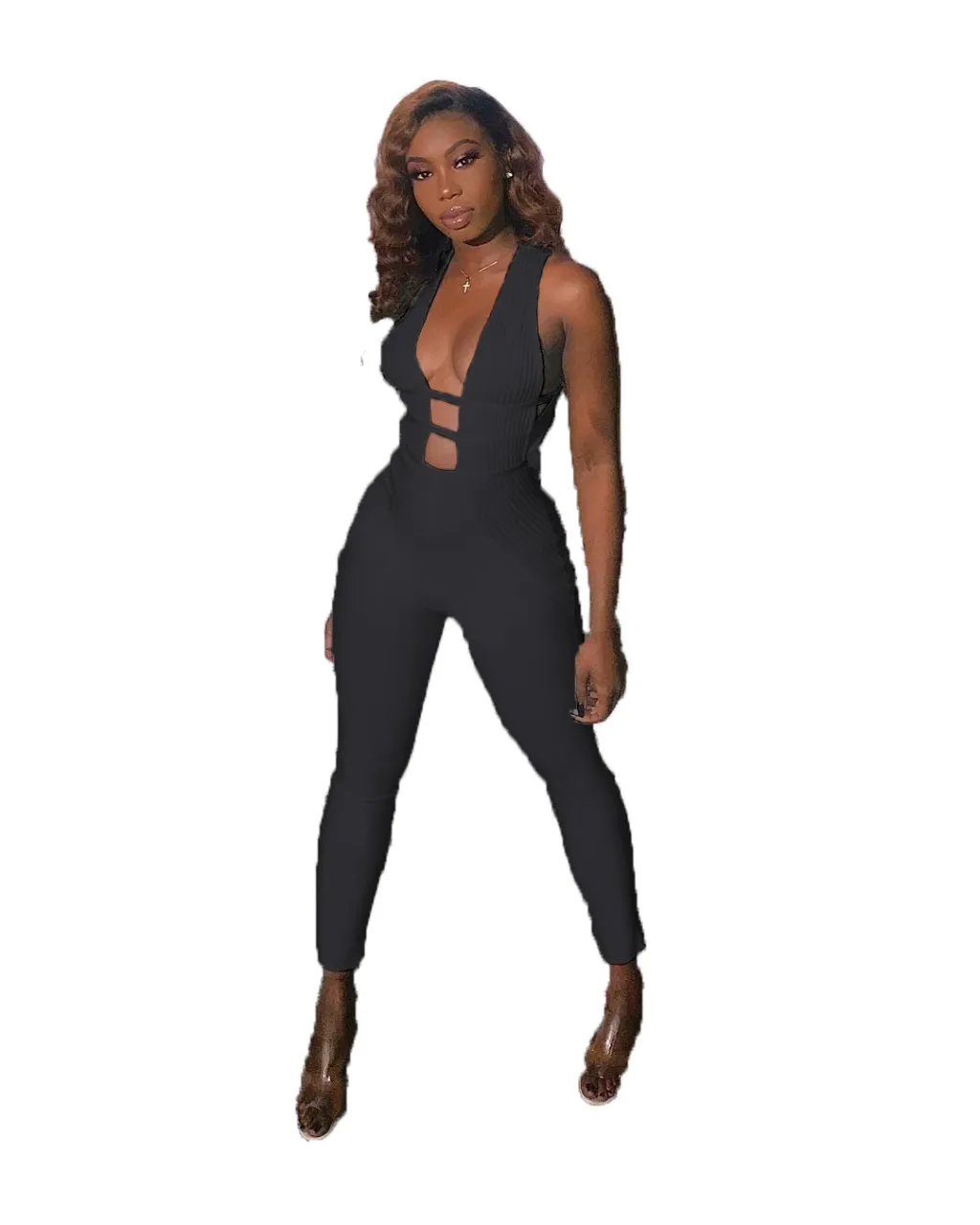 Halter waist casual pants - Black