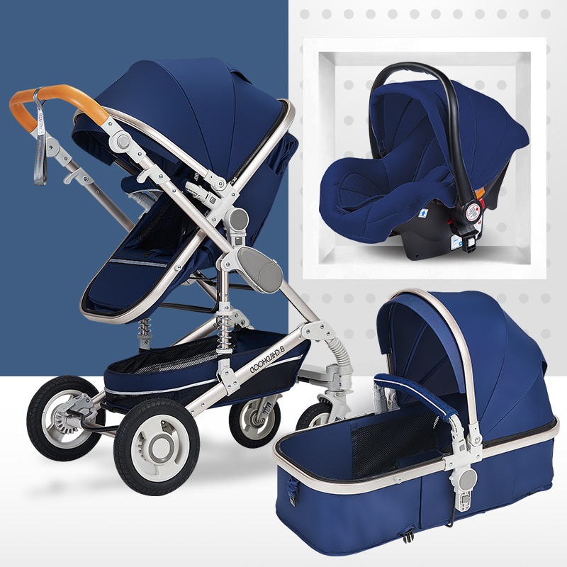 Sitting And Lying Portable Folding High-landscape Shock-absorbing Two-way Stroller For Newborn Babies - Image 2