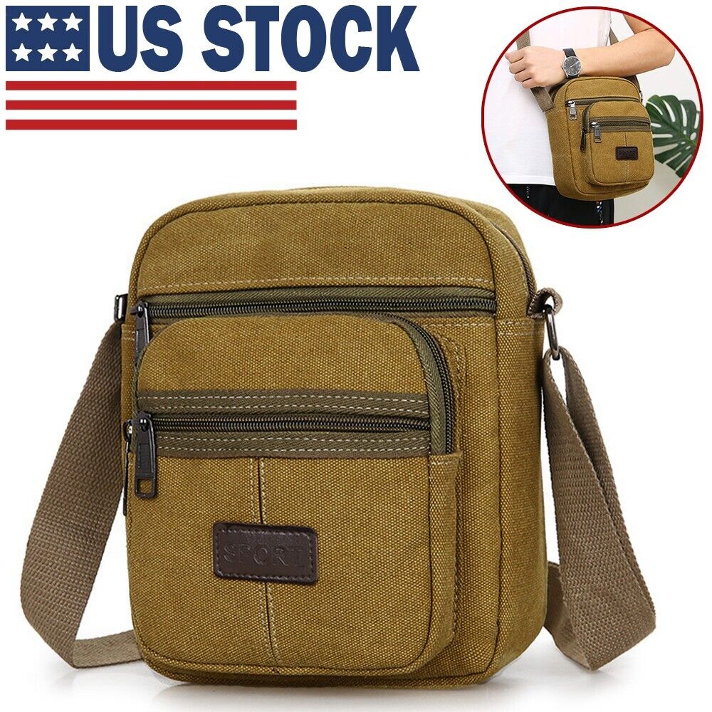 Men's Canvas Messenger Shoulder Bag. we ship only inside the US, USPS First Class Package 2 Day Handling , 2-5 Day Shipping. Retro Vintage Crossbody Bag Canvas Bags Casual Shoulder Satchel Handbag Pouch Messenger Bags for Men & Women by KTATMARKETING Want