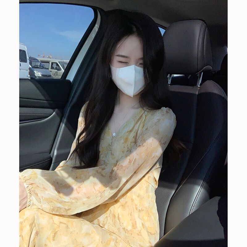 Floral V-Neck Chiffon Dress