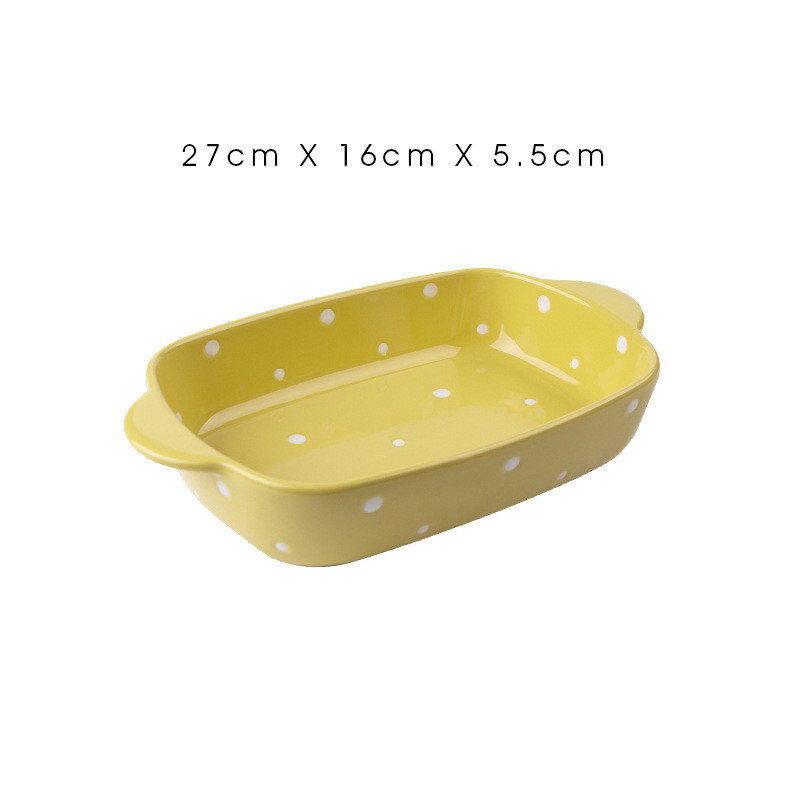 Title 3, Ceramic Dot Cheese Baked Rice Plate Household M...