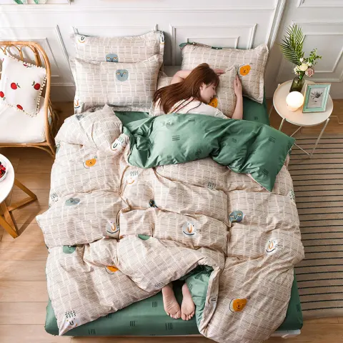 Bedding Printed Bed Four-piece Aloe Cotton Bed Sheet Type