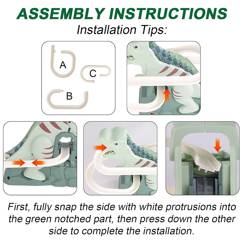 Race Track Toy Climbing Stairs Toys Roller Coaster Toy With 3 Dinosaurs Track S