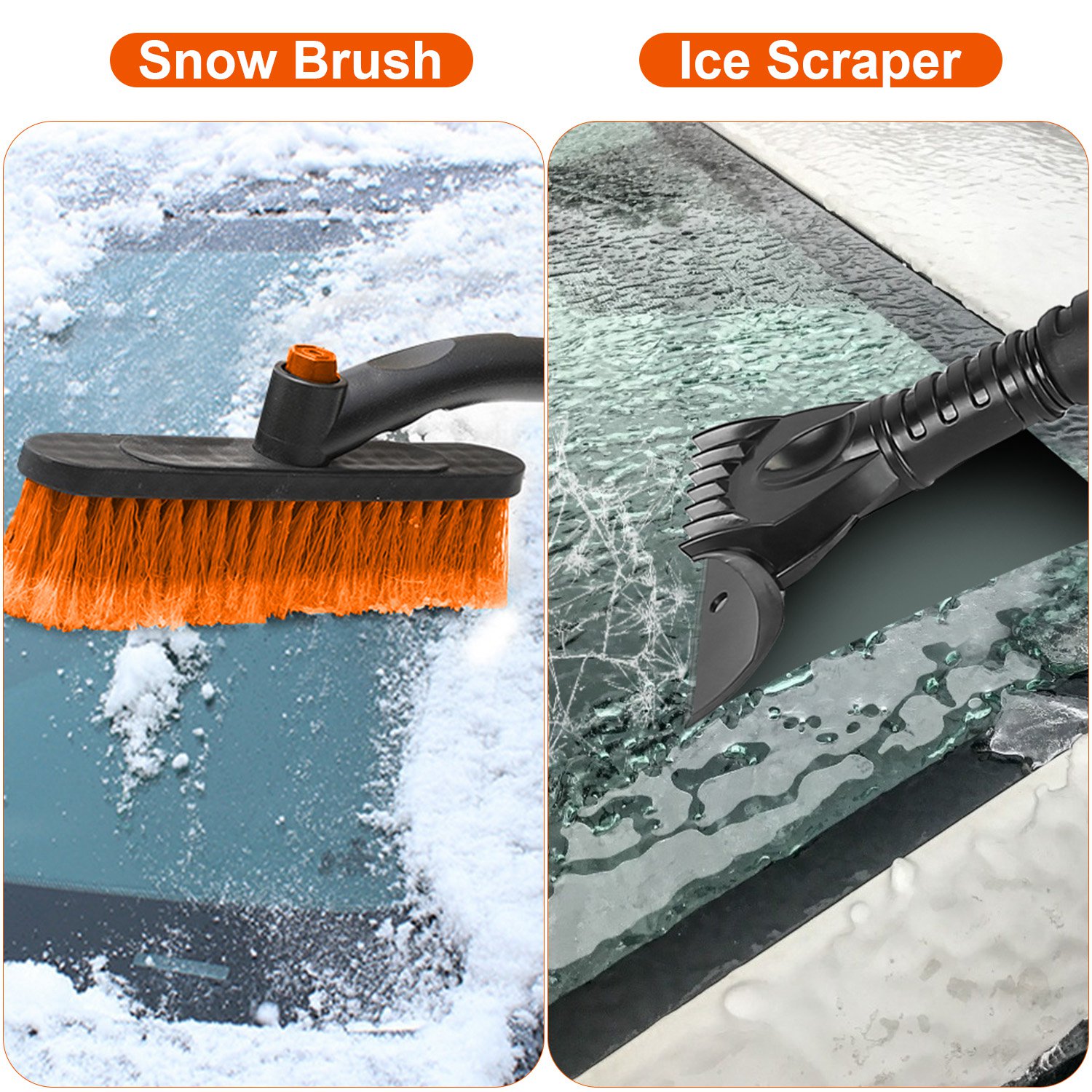 3 Color Options -- 1Pc 3 In 1 Windshield Ice Scraper Extendable Car Snow Removal Tool Telescoping Car Broom Snow Shovel Automobile Frost Removal - Image 24