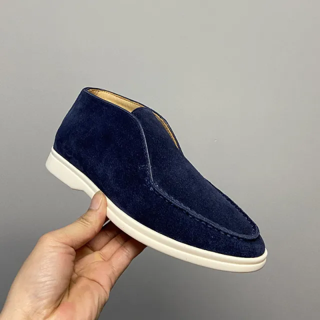 Retro Flat Ankle length Pair Loafers Blue - Shop at LoveMi