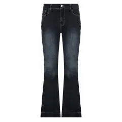 Women's Fashion Straight Casual Pants - Blue - View 1