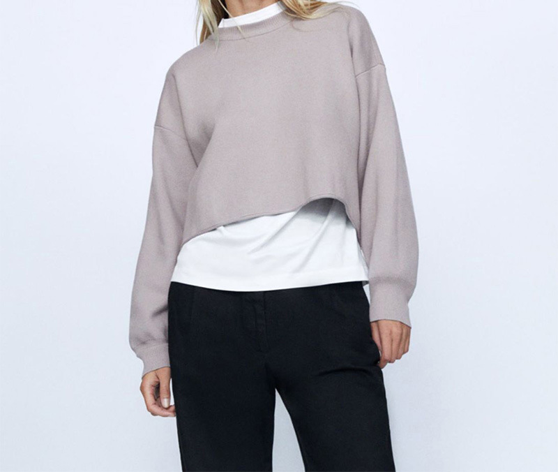 Title 6, Round Neck Pullover Loose Version Sweet Short M...