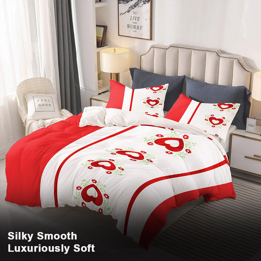 9-Piece Red Embroidered Bedspread And Curtain Set For Twin