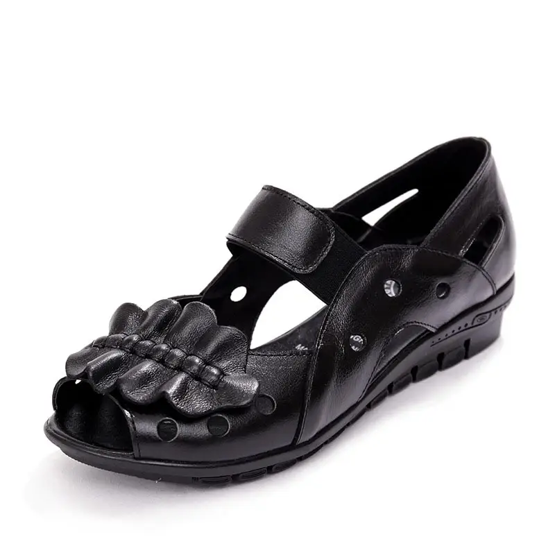Middle-Aged And Elderly Flat Fish Mouth Shoes